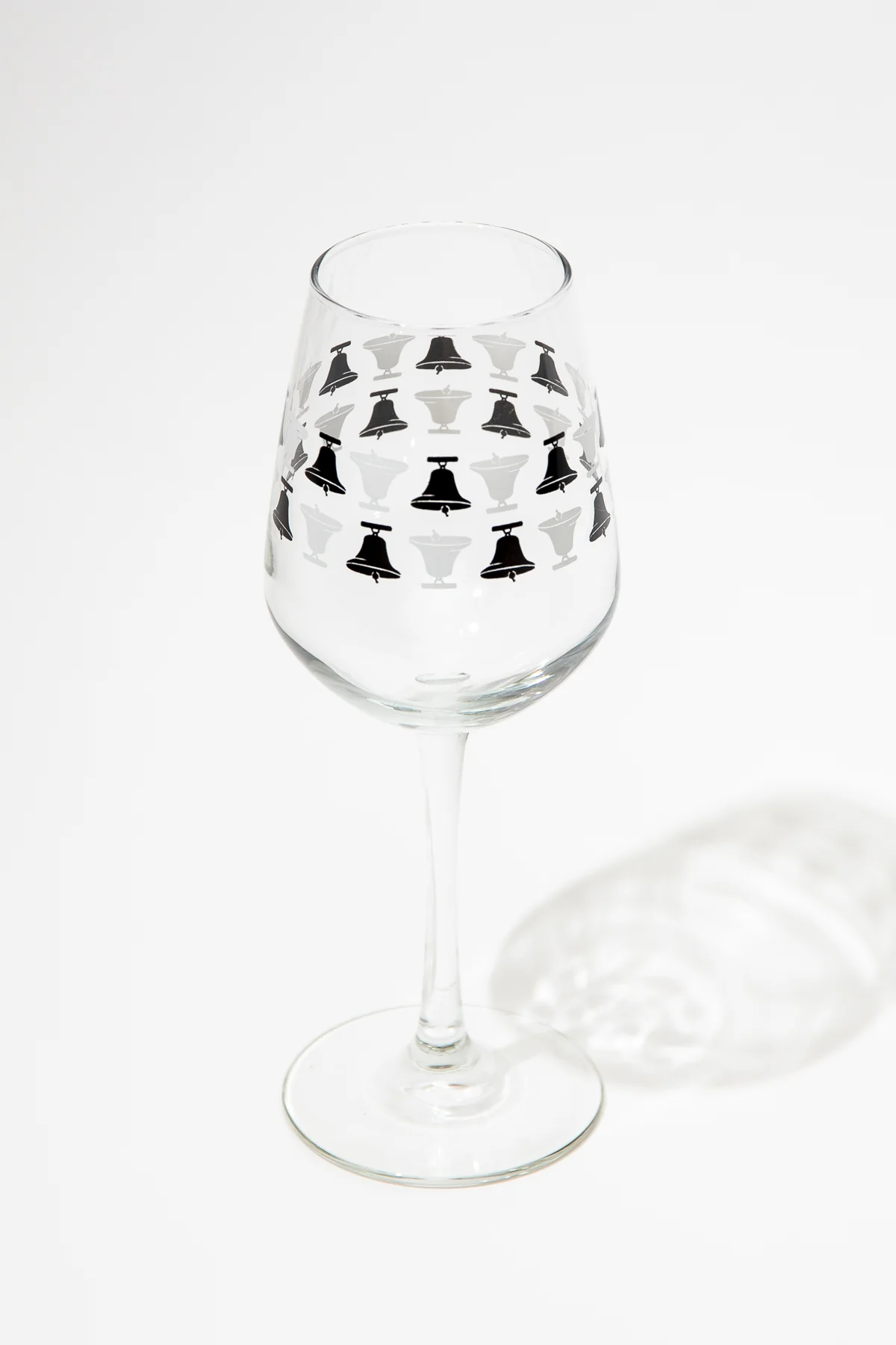 Black & White Bell Stem Glass